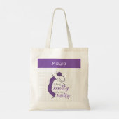 Tote Bag Violet Je Sens Knitty, Oh Tellement Knitty (Dos)