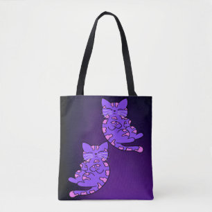 Tote Bag Violet Kitten Twins 2