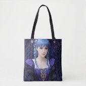 Tote Bag Violet le mignon foncé académique fille Imaginaire (Devant)