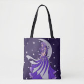 Tote Bag Violet Lune Déesse Ventre Danseuse Violet Art (Devant)