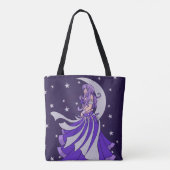 Tote Bag Violet Lune Déesse Ventre Danseuse Violet Art (Dos)