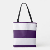 Tote Bag Violet Pastel Classique + Rayures Blanches (Dos)