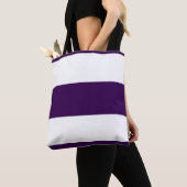 Tote Bag Violet Pastel Classique + Rayures Blanches (De près)