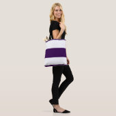 Tote Bag Violet Pastel Classique + Rayures Blanches (Sur le modèle)