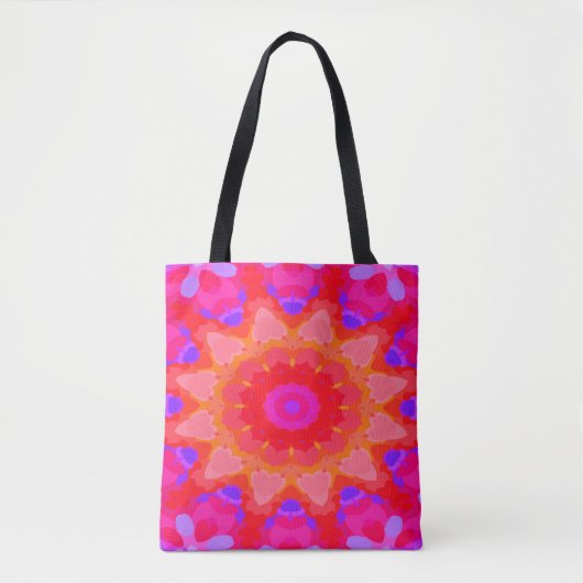 Tote Bag Violet, rose et orange (Devant)