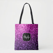 Tote Bag Violet rose ombre faux parties scintillant scintil (Devant)