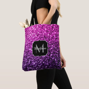 Tote Bag Violet rose ombre faux parties scintillant scintil