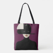 Tote Bag Violet Silence – Art abstrait de déesse (Dos)