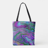 Tote Bag Violet, vert et bleu Fluid Art Abstrait (Dos)
