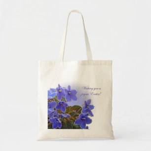 Tote Bag Violettes africaines Bleues de Pâques
