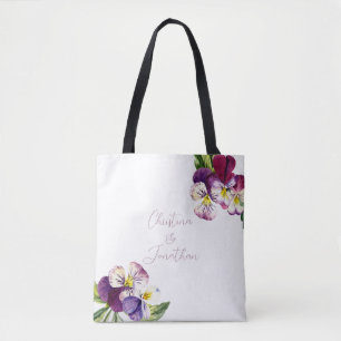 Tote Bag Violettes d'aquarelle romantique