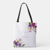 Tote Bag Violettes d'aquarelle romantique (Dos)