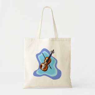 Tote Bag Violon avec l'image bleue de graphique d'arrière