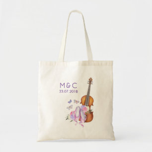 Tote Bag Violon, ballet Chaussures et papillons Mariage