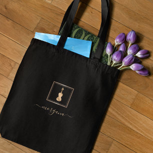 Tote Bag Violon doré Musicien élégant