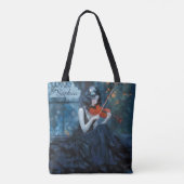 Tote Bag Violoniste gothique Imaginaire foncé dans le jardi (Dos)