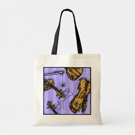 Tote Bag Violons et araignées - Pop Goth cauchemar Art (Dos)