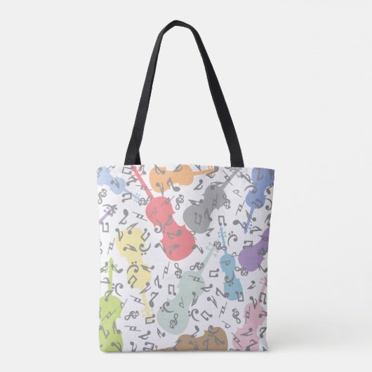 Tote Bag Violons Et Notes Musicales (Dos)