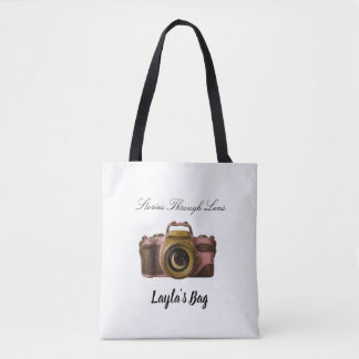 Tote Bag Viral Custom Name Camera Gift Sleek Minimal