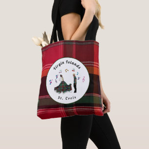 Tote Bag Virgin Islands USVI Madras Plaid St Croix VI