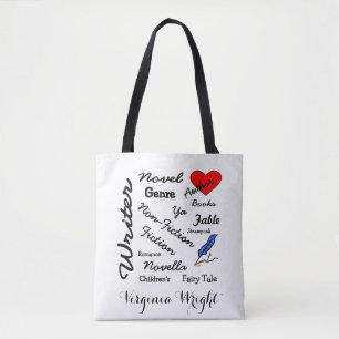 Tote Bag Virginia Wright Writer-Auteur Mots Personnalisés