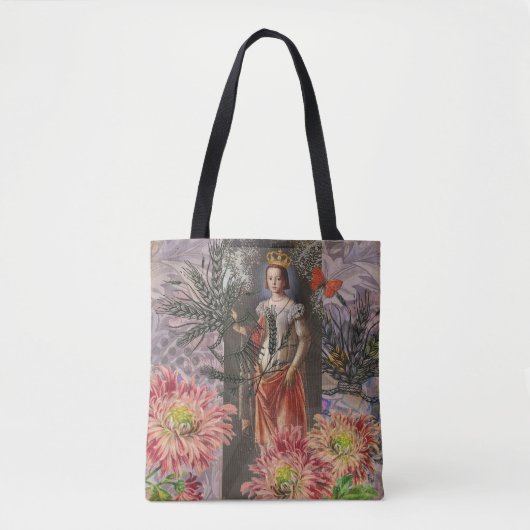 Tote Bag Virgo Woman Portrait Antique Coloré Riche (Devant)