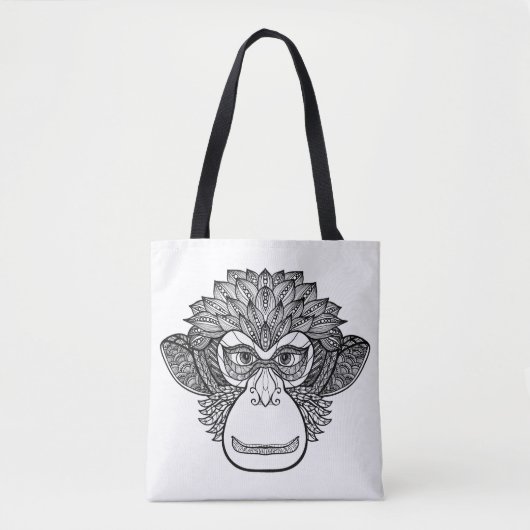 Tote Bag Visage 2 de griffonnage de singe (Devant)