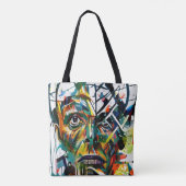 Tote Bag Visage Abstrait d'un alien (Dos)