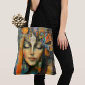 Tote Bag Visage artistique Abstrait coloré (De près)
