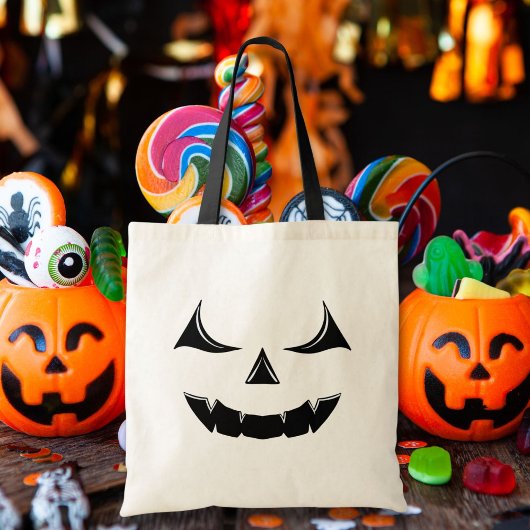 Tote Bag Visage Citrouille du mal Jack O'Lantern