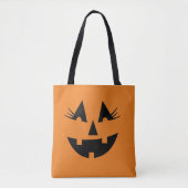 Tote Bag Visage Citrouille Halloween Girly Jack-O-Lantern (Devant)