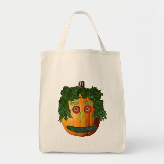 Tote Bag Visage Citrouille non coupé (Devant)