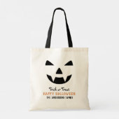 Tote Bag Visage citrouille Script moderne Halloween personn (Dos)