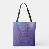 Tote Bag Visage de Bayon violet (Dos)