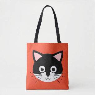Tote Bag Visage de Chat Mignon Illustration Vibrante