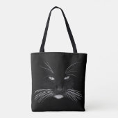 Tote Bag Visage de chat noir (Dos)