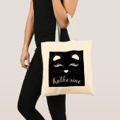 Tote Bag Visage de chat noir et blanc (Devant (produit))