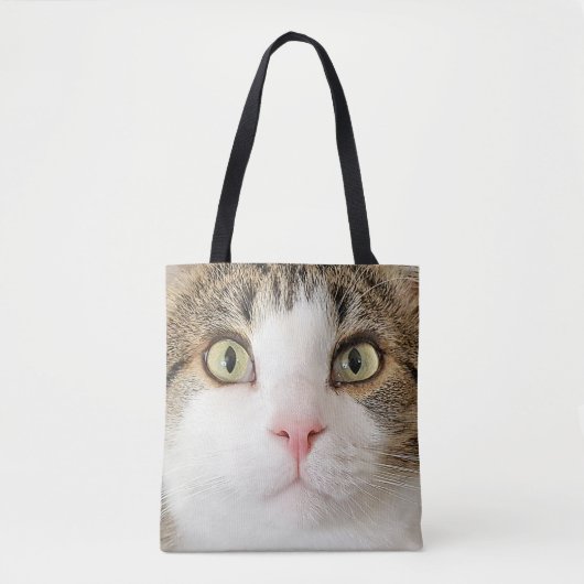 Tote Bag visage de chat tabby (Devant)