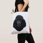 Tote Bag Visage de chien de caniche noir (De près)