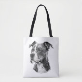 Tote Bag Visage de chien Pitbull (Devant)