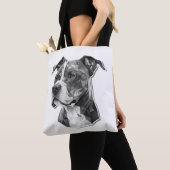 Tote Bag Visage de chien Pitbull (De près)