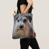 Tote Bag Visage de chien Schnauzer (De près)