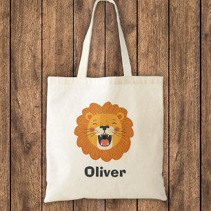 Tote Bag Visage de lion rugissant heureux - Animal de jungl