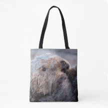 Visage de loutre de mer mignon