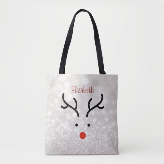 Tote Bag Visage de Renne Adorable, Bokeh (Devant)