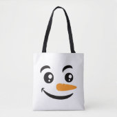 Tote Bag Visage de Snowman souriant (Devant)