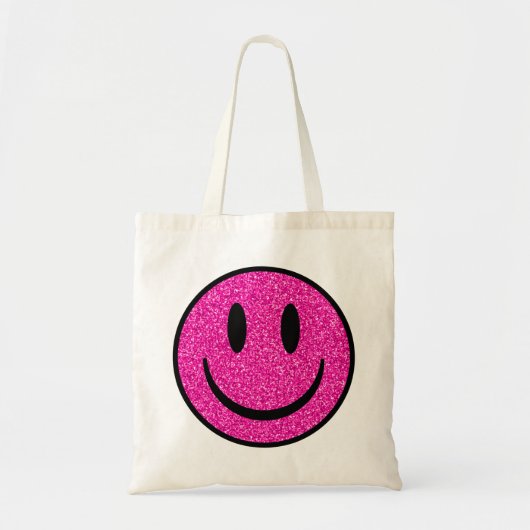 Tote Bag Visage de sourire rose Parties scintillant (Devant)