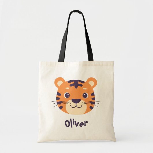 Tote Bag Visage de Tigre Drôle (Devant)
