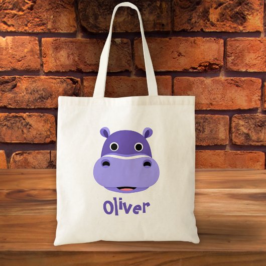 Tote Bag Visage d'Hippopotame Heureux