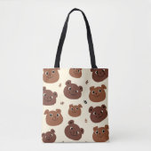 Tote Bag Visage drôle d'ours (Devant)
